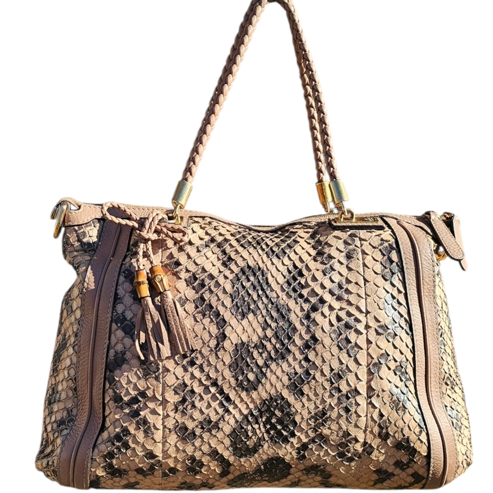 Gucci Snakeskin Python Shoulder Bag - image 3